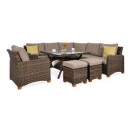 TOLEDO DINING Hjørnesofa i polyrattan Brown