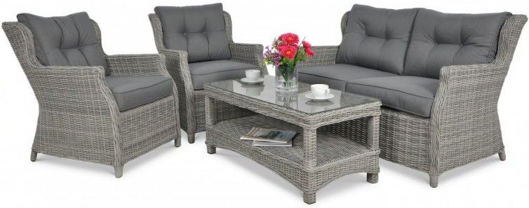 TRIVENTO 2 Havemøbelsæt i polyrattan Stone Grey