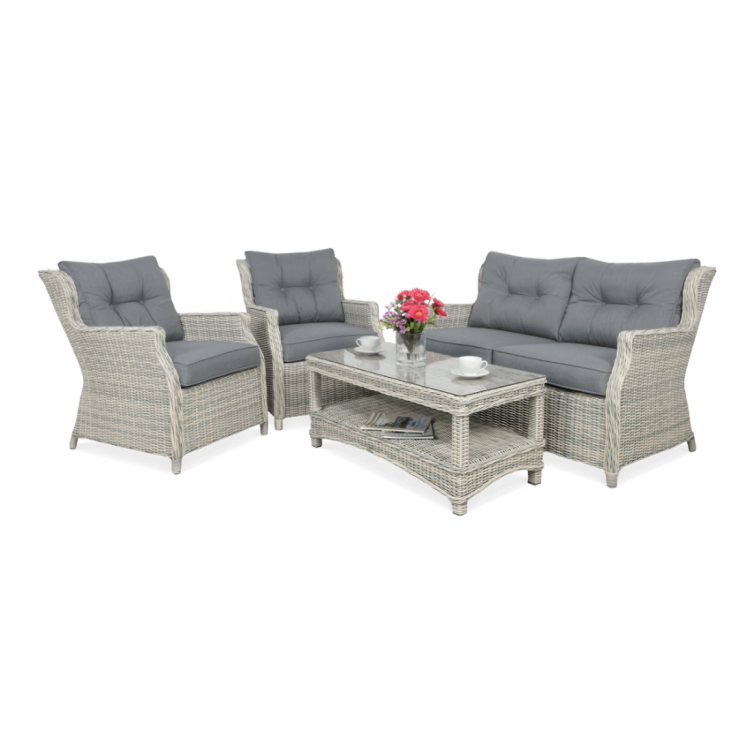 TRIVENTO 2 Havem&oslash;bler i polyrattan White Grey