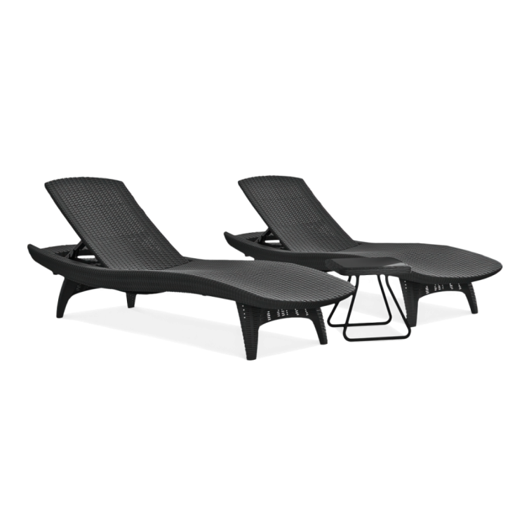 PACIFIC Solsenge Sæt 2 stk. + Havebord Graphite