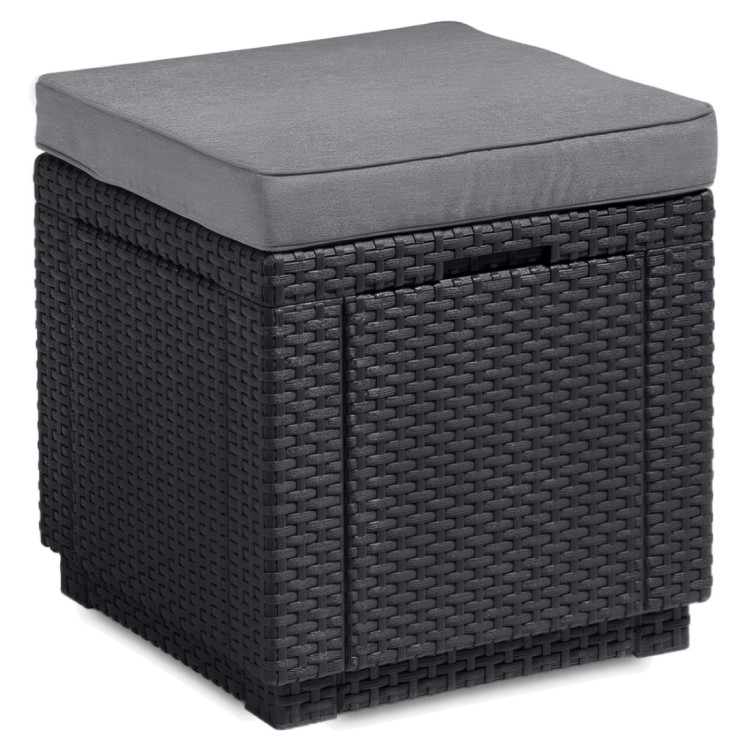 CUBE Graphite puf med opbevaring