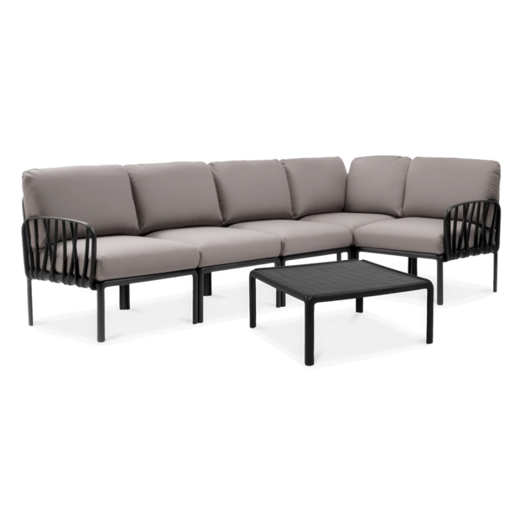 KOMODO hjørnesofa med Havebord Antracite Grigio