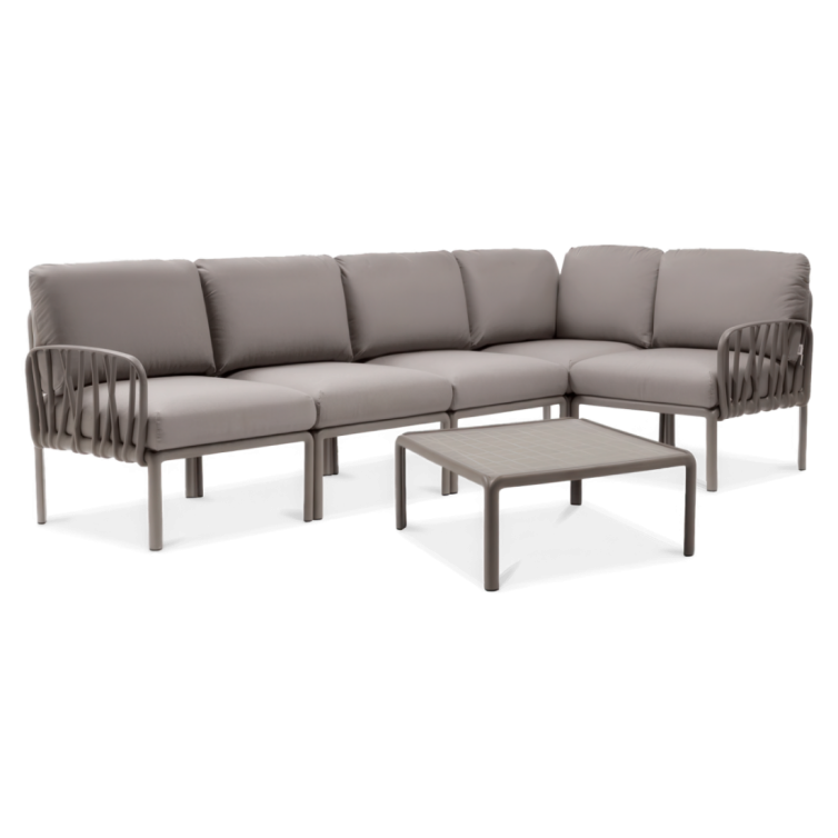 KOMODO Hj&oslash;rnesofa med Havebord Tortora Grigio