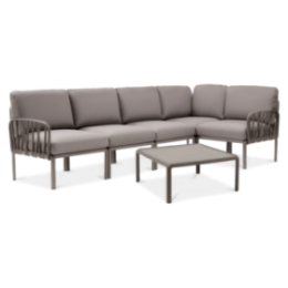 KOMODO Hj&oslash;rnesofa med Havebord Tortora Grigio