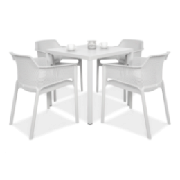 NET/CUBE 80 4+1 Havemøbelsæt Bianco