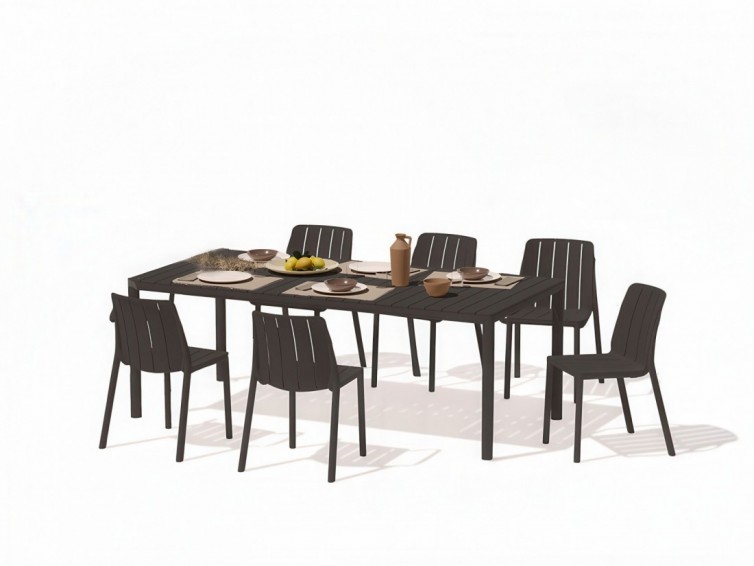 TIBERINA BISTROT/TEVERE 147-211 6+1 Terrassesæt Antracite