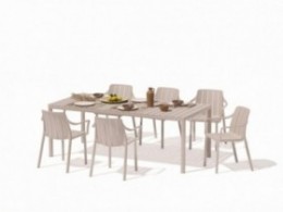 TIBERINA/TEVERE 6+1 Havemøbelsæt med udtræksbord 147-211 cm, Corda