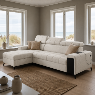 GRECO Sofa med chaiselong -...