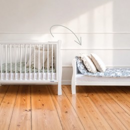 Woodies NOBLE BED WHITE - 2 i 1 tremmeseng