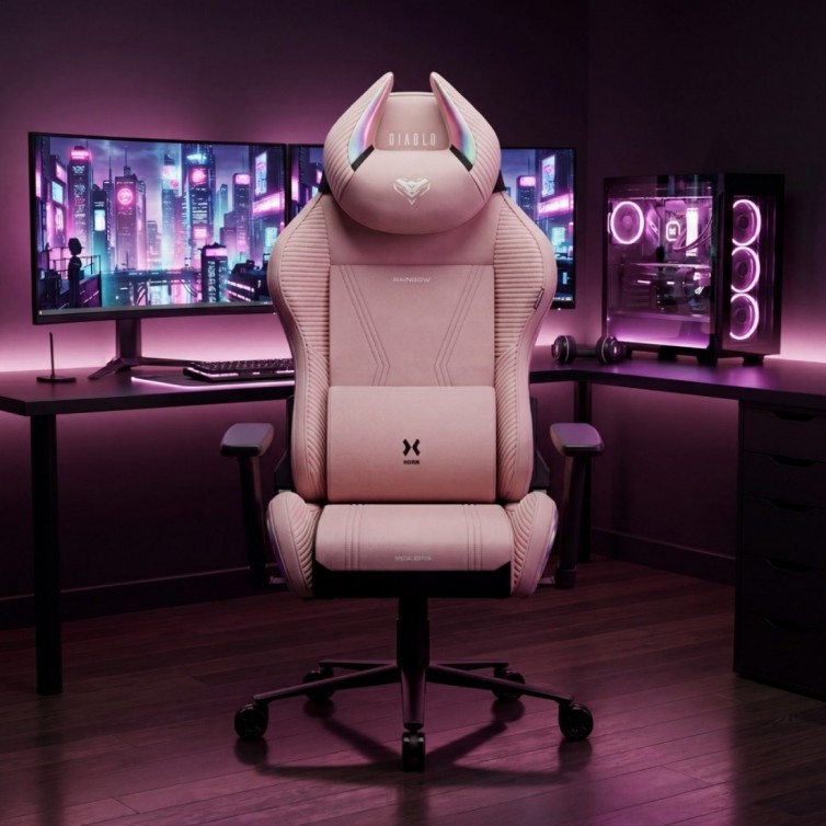 Diablo X-Horn 2.0 Gamingstol Normal Size, Rainbow Pink