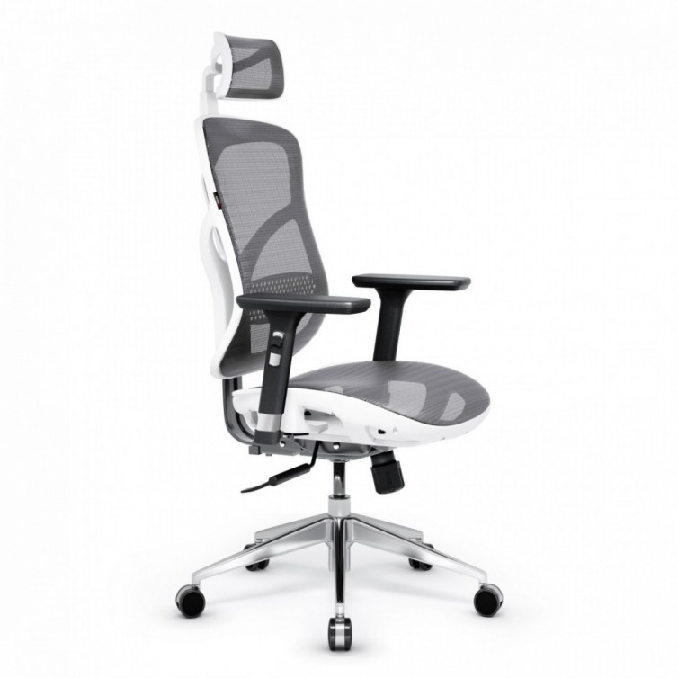 Diablo V-Basic Ergonomisk kontorstol, hvid-gr&aring;