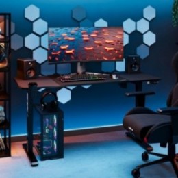 Diablo X-Tensio Elektrisk højdejusterbart gamerbord, 140 cm, sort