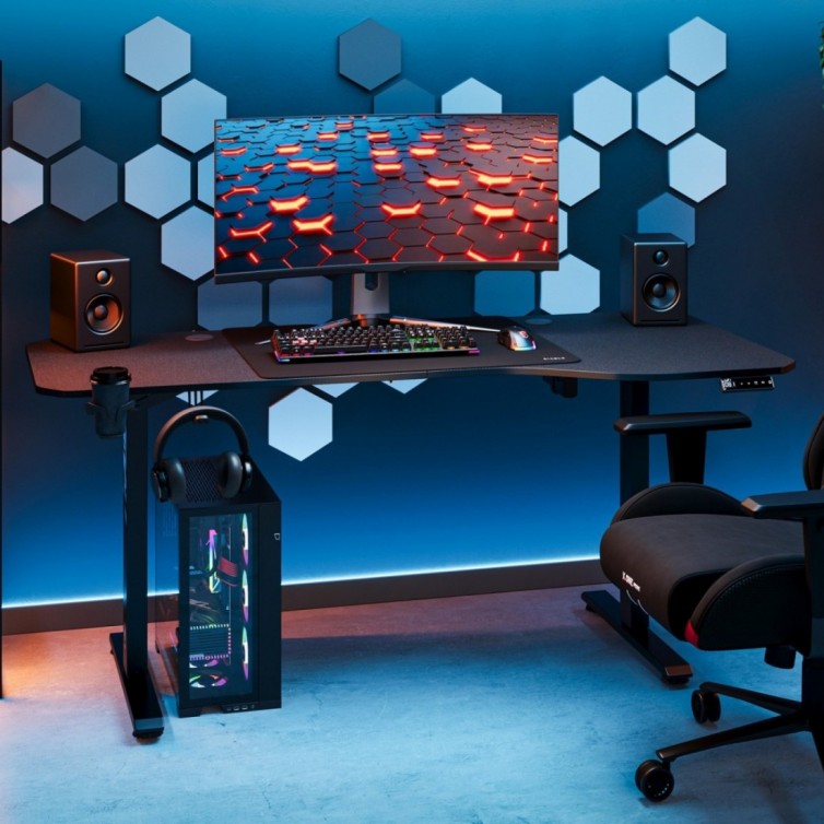 Diablo X-Tensio Elektrisk h&oslash;jdejusterbart gamerbord, 160 cm, sort