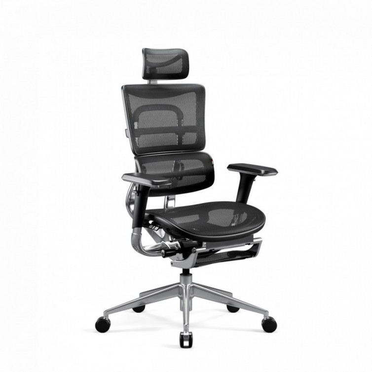 Ergonomisk kontorstol med fodstøtte Diablo V-Master, sort