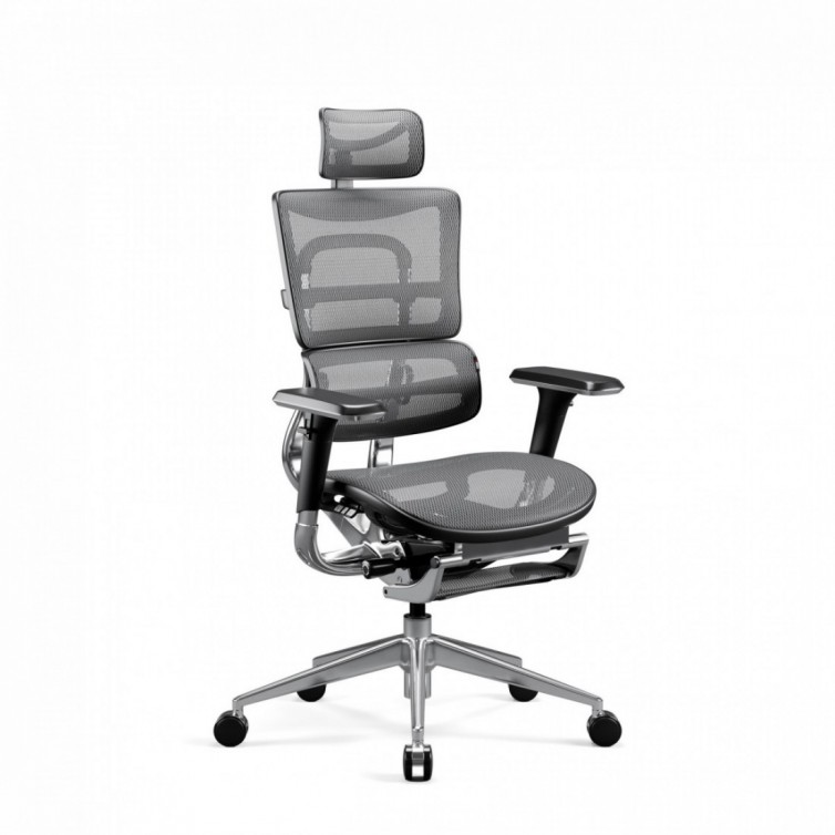 Ergonomisk kontorstol med fodst&oslash;tte Diablo V-Master, sort-gr&aring;