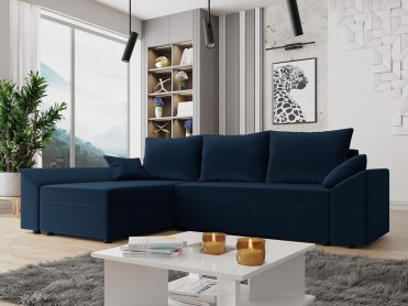 DANTE II Chaiselong sofa i m&oslash;rkebl&aring; farve