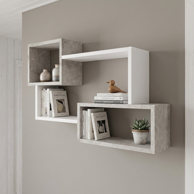 TRIO Boghylde II Beton / Hvid - Ikast Udsalg - Udstillingsmodel