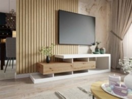 TOSCANO TV Bord 198 cm Hvid / Wotan - Outlet