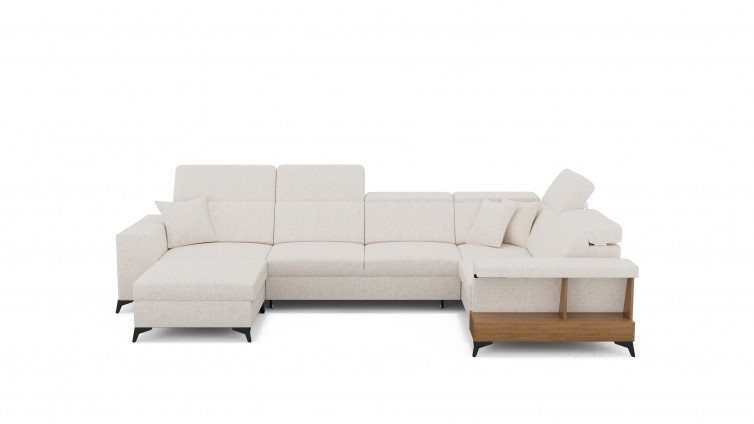 Beige BELUTTI U-Sofa, venstrevendt, premium skum, Magni 02 - Ikast Udsalg