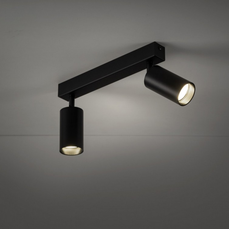 AMIS spotlampe til loftet med 2 lyskilder – sort