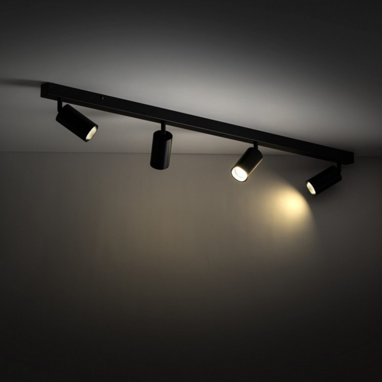 AMIS spotlampe til loftet med 4 lyskilder – sort