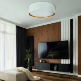 BILBAO loftlampe – 60 cm – hvid/guldfarvet
