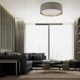 BILBAO loftlampe – 60 cm – guldfarvet/beige