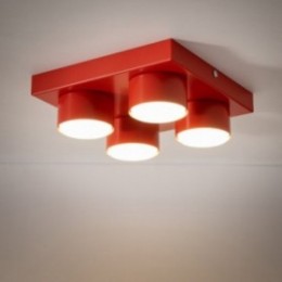 BRIX loftlampe med 4 lyskilder – rød
