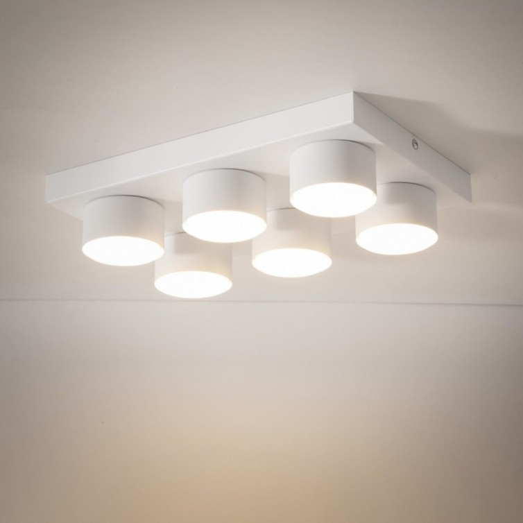 BRIX loftlampe med 6 lyskilder &ndash; hvid
