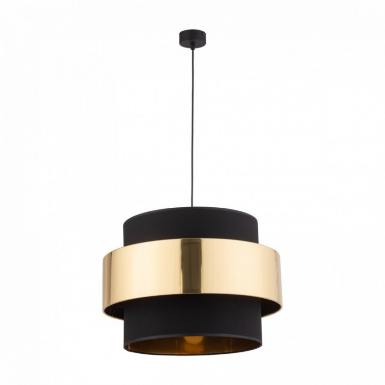 CALISTO pendellampe med 1 lyskilde – sort/guldfarvet – 50 cm