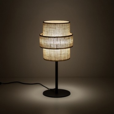 CALISTO bordlampe &ndash; jutefarvet