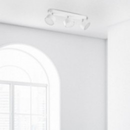 CLARK spotlampe til loftet med 3 lyskilder – hvid