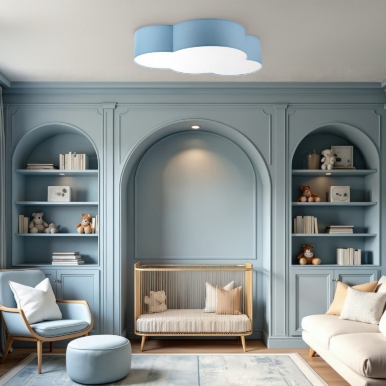 CLOUD loftlampe med 4 lyskilder – hvid/blå