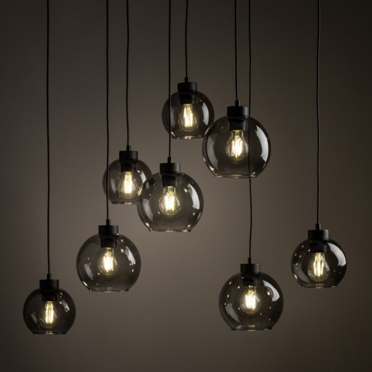 CUBUS GRAPHITE pendellampe med 8 lyskilder