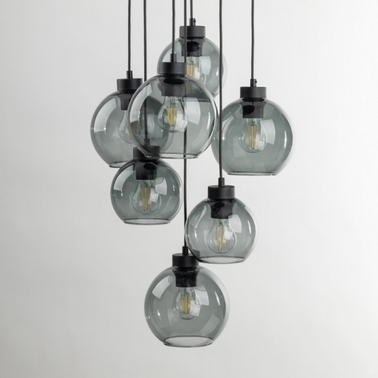 CUBUS GRAPHITE pendellampe med 7 lyskilder