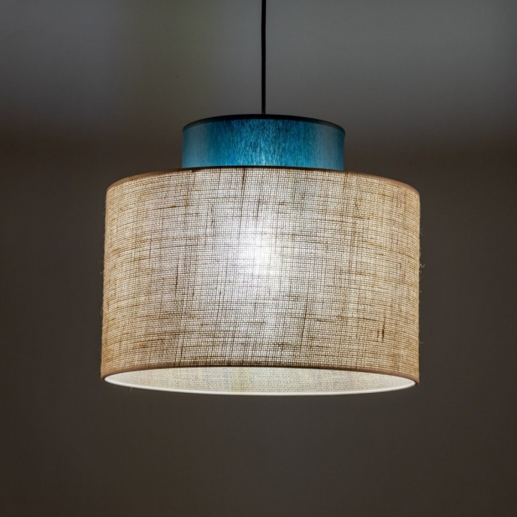 DUO pendellampe – grøn/jutefarvet – 38 cm