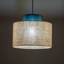 DUO pendellampe – grøn/jutefarvet – 38 cm