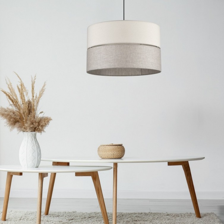 ECO pendellampe med 3 lyskilder – sort/beige/hørfarvet