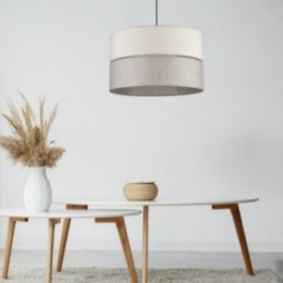 ECO pendellampe med 3 lyskilder – sort/beige/hørfarvet