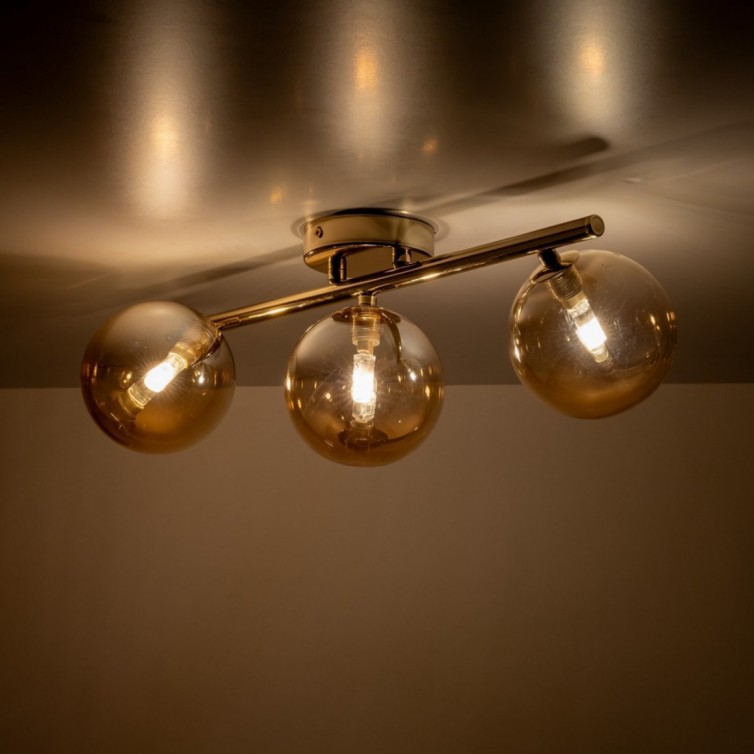 ESTERA loftlampe med 3 lyskilder – guldfarvet