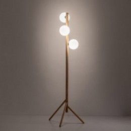 ESTERA WOOD gulvlampe – fyrretræsfarvet/hvid