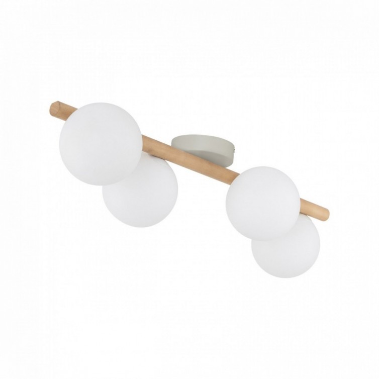 ESTERA WOOD loftlampe med 4 lyskilder – fyrretræsfarvet/hvid