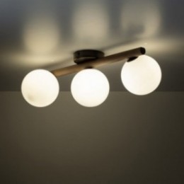 ESTERA WOOD loftlampe med 3 lyskilder &ndash; valn&oslash;ddefarvet