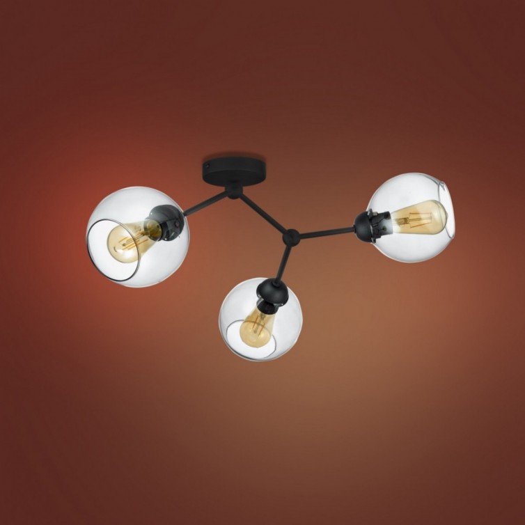 FAIRY loftlampe med 3 lyskilder – sort/grafitgrå