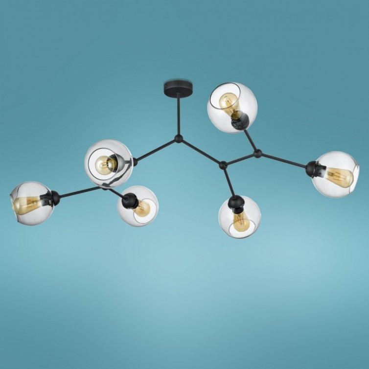 FAIRY loftlampe med 6 lyskilder – sort/grafitgrå