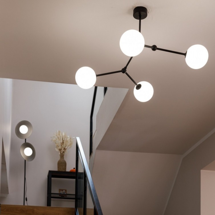 FAIRY loftlampe med 4 lyskilder – sort/grafitgrå