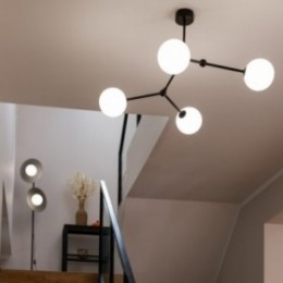 FAIRY loftlampe med 4 lyskilder – sort/grafitgrå
