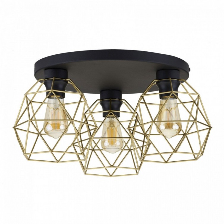 GALAXY loftlampe med 3 lyskilder – sort/guldfarvet
