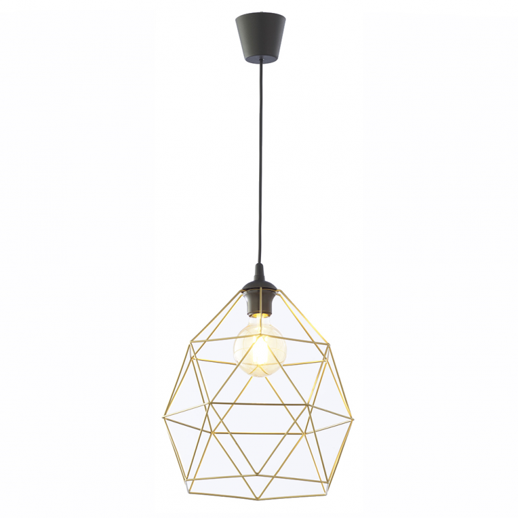 GALAXY pendellampe med 1 lyskilde – sort/guldfarvet – extra large