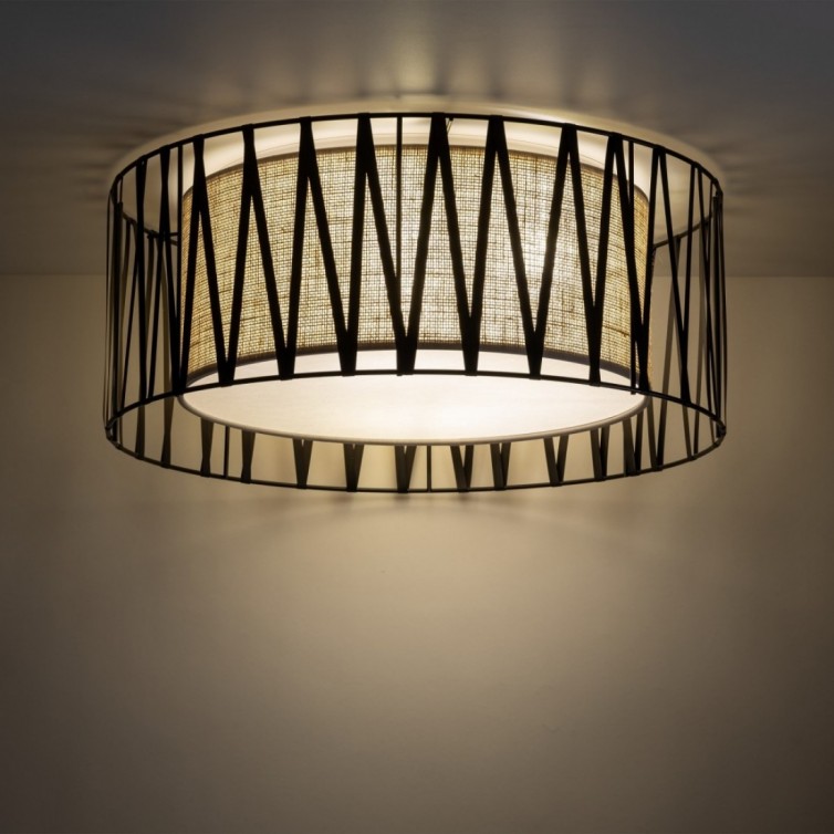 HARMONY loftlampe med 4 lyskilder – hvid/sort/jutefarvet